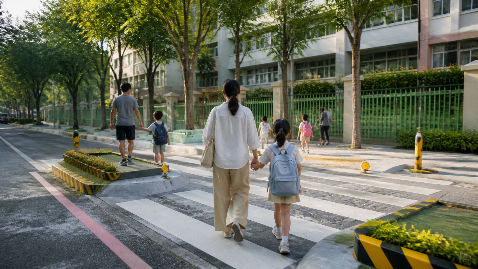 校園周邊通學步道改善完成　家長盼持續管理違停